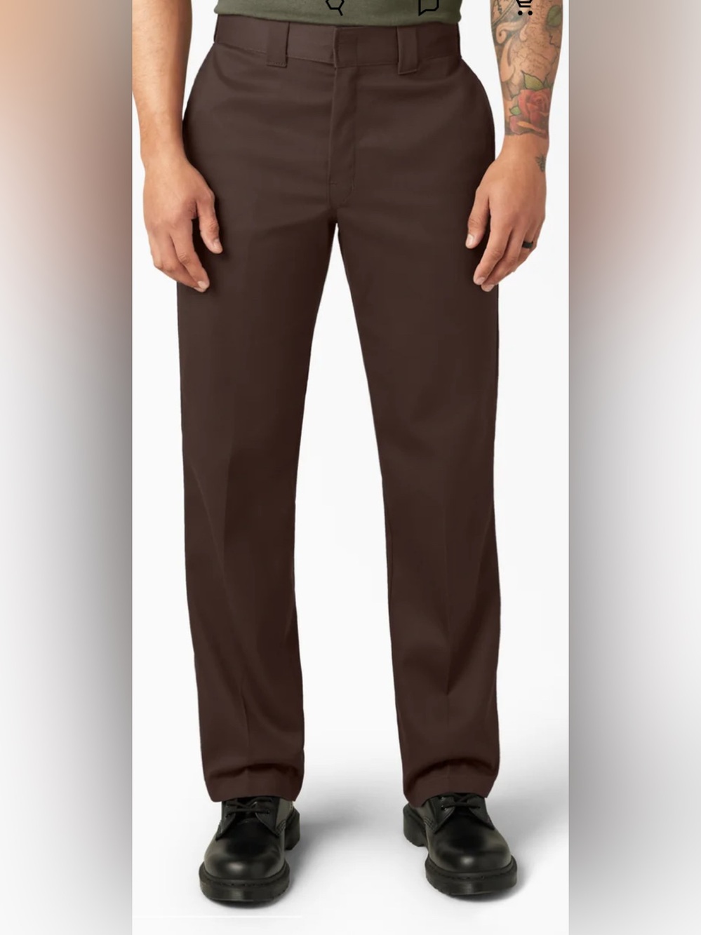 Dickies 874 Flex Work Pants Brown Wrinkle Resistant Moisture Wicking  34X32 👍